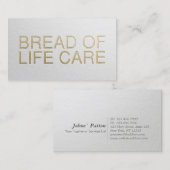 Minimale Wit- en Goudingegraveerde tekst Yoga-inst Visitekaartje (Voorkant / Achterkant)