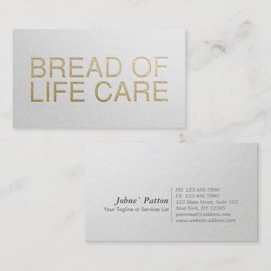 Minimale Wit- en Goudingegraveerde tekst Yoga-inst Visitekaartje (Voorkant / Achterkant)