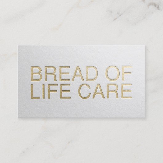 Minimale Wit- en Goudingegraveerde tekst Yoga-inst Visitekaartje (Voorkant)