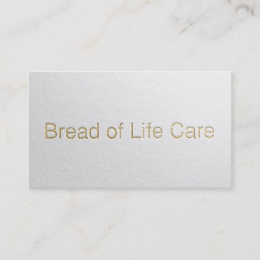 Minimale Wit- en Goudingegraveerde tekst Yoga-inst Visitekaartje (Voorkant)