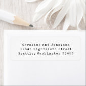 Minimale Wit Retro Type writer Font Return-adres Etiket (Insitu)