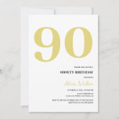 Minimale witgouden typografie Verjaardag Kaart (Voorkant)