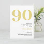 Minimale witgouden typografie Verjaardag Kaart (Staand voorkant)