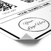 Minimale witte 2 QR codes zakelijke scan te betale Poster (Hoek)