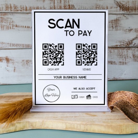 Minimale witte 2 QR codes zakelijke scan te betale Poster
