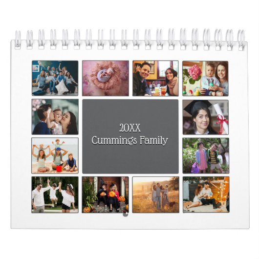 Minimale Witte Aangepaste Fotokalender Kalender (Hoes)