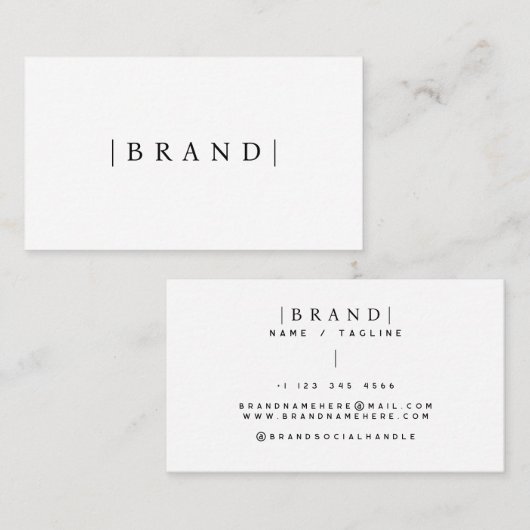 Minimale witte add-merknaam contactkaartje (Voorkant / Achterkant)