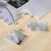 Minimale witte beer zwangerschapsaankondiging legpuzzel (Zijkant)