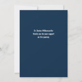 Minimale witte blauwe foto PhD afstuderen Aankondiging (Achterkant)