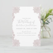 Minimale witte blush bloemenkant elegante bruiloft kaart (Staand voorkant)