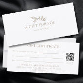 Minimale witte botanische QR-code cadeaubonnen