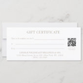 Minimale witte botanische QR-code cadeaubonnen (Achterkant)