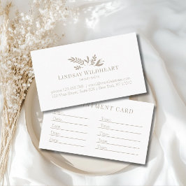 Minimale Witte Botanische Salon Afsprakenkaartje
