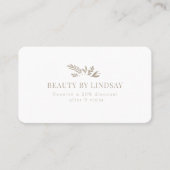 Minimale Witte Botanische Salon QR-Code Loyalty Visitekaartje (Voorkant)