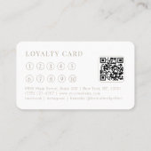 Minimale Witte Botanische Salon QR-Code Loyalty Visitekaartje (Achterkant)