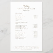 Minimale Witte Botanische Salon QR-code Prijslijst Flyer (Voorkant)