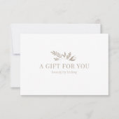 Minimale Witte Botanische Zakelijke Cadeaubon (Voorkant)