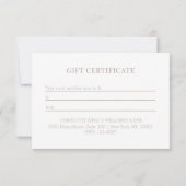 Minimale Witte Botanische Zakelijke Cadeaubon (Achterkant)