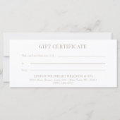 Minimale Witte Botanische Zakelijke Cadeaucertific (Achterkant)
