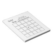 Minimale Witte Bruidsdouche Bingo Feestspel Notitieblok (Schuin)