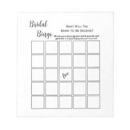 Minimale Witte Bruidsdouche Bingo Feestspel Notitieblok