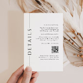 Minimale witte bruiloft details QR-code invoegen Informatiekaartje