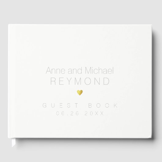 Minimale witte bruiloften gastenboek (Voorkant)