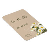 Minimale witte Daisy bloemen op beige achtergrond Magneet (Rechterzijde)