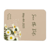 Minimale witte Daisy bloemen op beige achtergrond Magneet (Horizontaal)