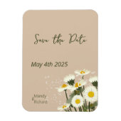 Minimale witte Daisy bloemen op beige achtergrond Magneet (Verticaal)