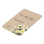 Minimale witte Daisy bloemen op beige achtergrond Magneet (Linkerzijde)