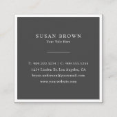 Minimale witte dragonvlieg vierkante visitekaartje (Achterkant)