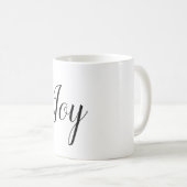minimale witte elegante tekst bij Joy Holiday Koffiemok (Voorkant rechts)