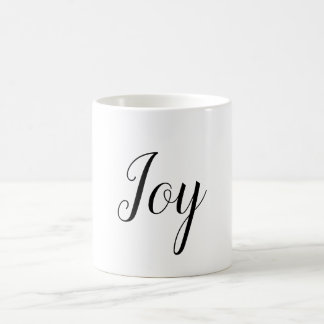 minimale witte elegante tekst bij Joy Holiday Koffiemok