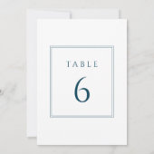 Minimale witte en blauwe bar mitswa tafelnummers (Achterkant)