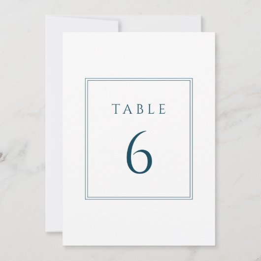 Minimale witte en blauwe bar mitswa tafelnummers (Achterkant)