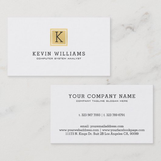 Minimale witte en goudgeometrische versnelling visitekaartje (Voorkant / Achterkant)