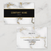 Minimale witte en goudmarmer visitekaartje (Voorkant / Achterkant)