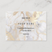 Minimale witte en goudmarmer visitekaartje (Achterkant)