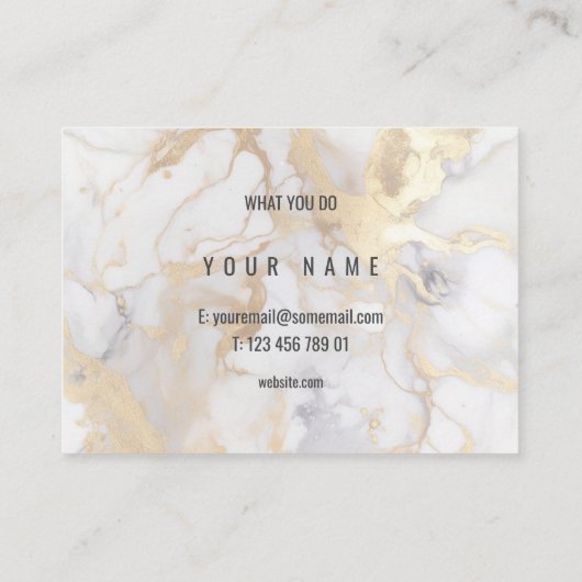 Minimale witte en goudmarmer visitekaartje (Achterkant)