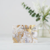 Minimale witte en goudmarmer visitekaartje (Staand voorkant)