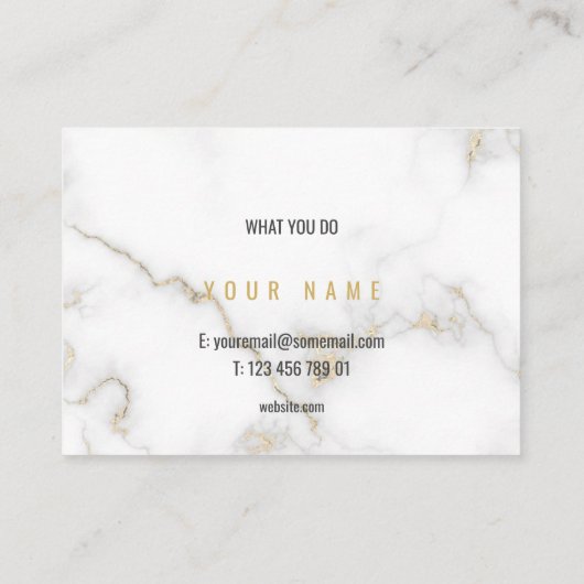 Minimale witte en goudmarmer visitekaartje (Achterkant)