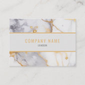 Minimale witte en goudmarmer visitekaartje (Voorkant)