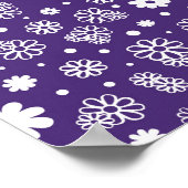 Minimale Witte en Paars Bloemen Poster (Hoek)