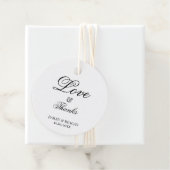 Minimale witte en zwarte bruiloft bedankjes labels (In situ)