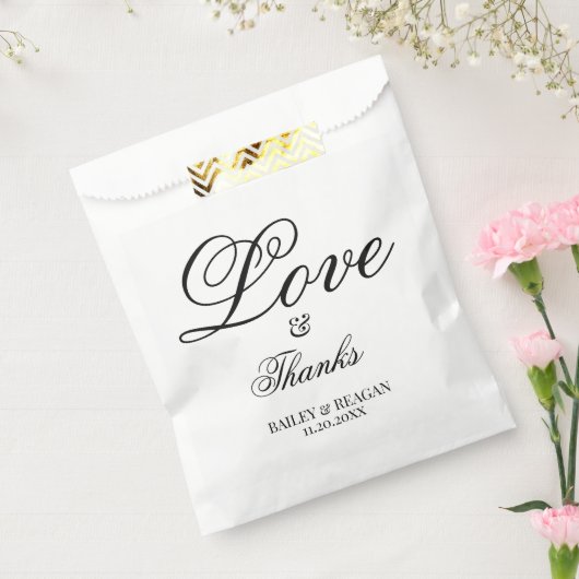 Minimale witte en zwarte bruiloft bedankzakje (Gezegeld)