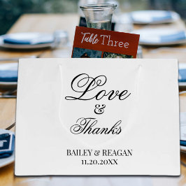 Minimale witte en zwarte bruiloft groot cadeauzakje