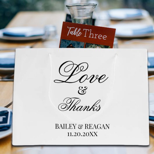 Minimale witte en zwarte bruiloft groot cadeauzakje