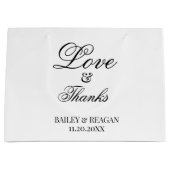 Minimale witte en zwarte bruiloft groot cadeauzakje (Voorkant)