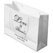 Minimale witte en zwarte bruiloft groot cadeauzakje (Voorkant Gekanteld)